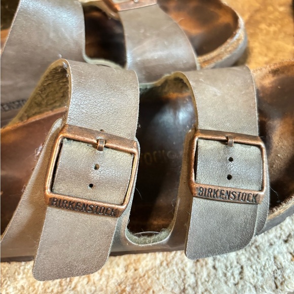 BIRKENSTOCK Lot/Bundle of 2 Arizona Thong Leather Sandals - Brown 39 & Black 38 - Picture 8 of 16